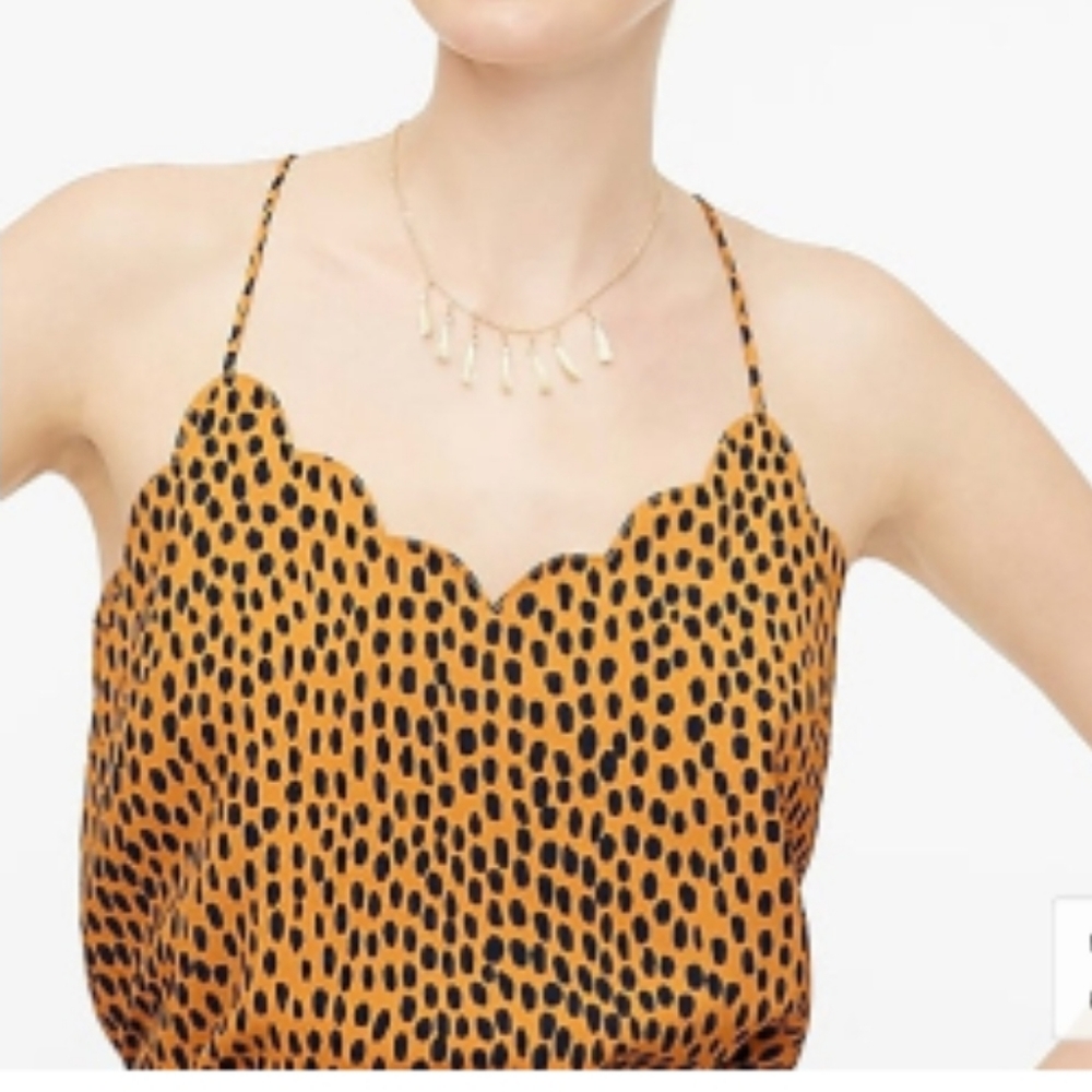 Leopard scalloped cami